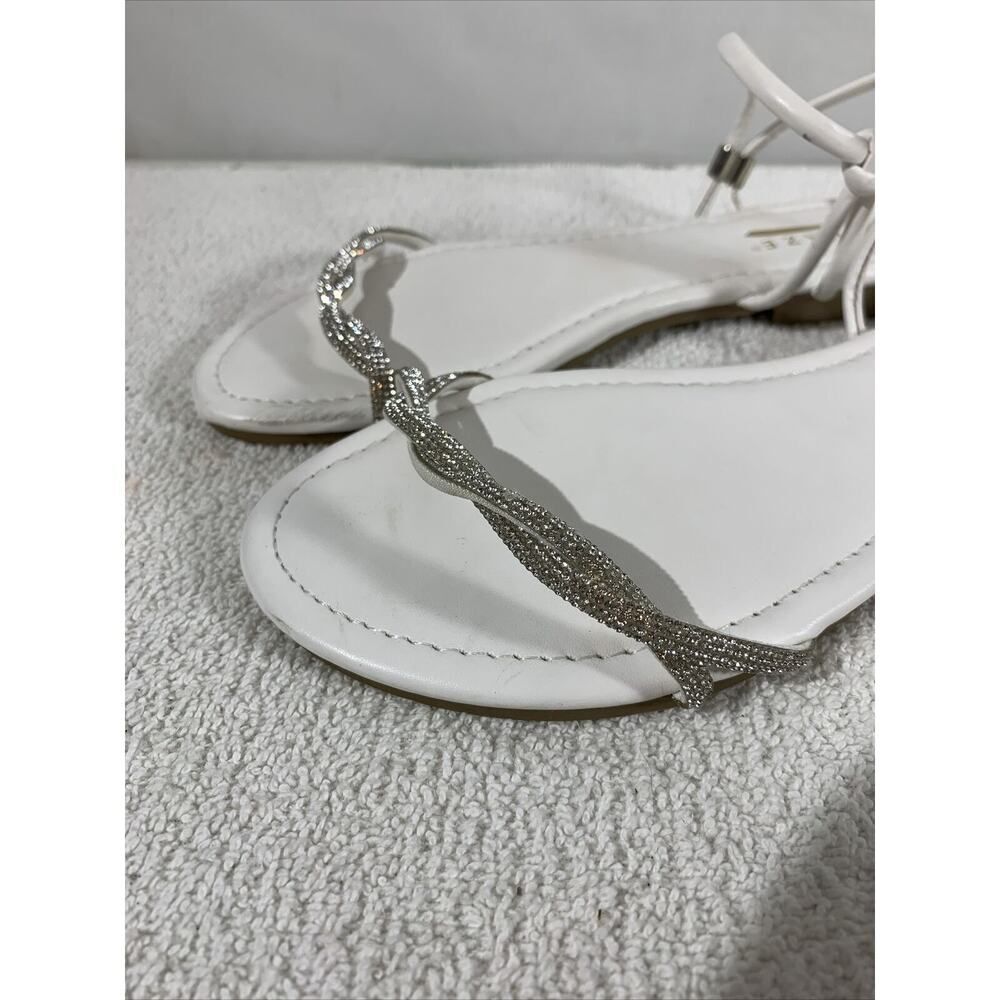 Glaze White Rhinestone Sandals NWOT Women’s 7 - Picture 3 of 7